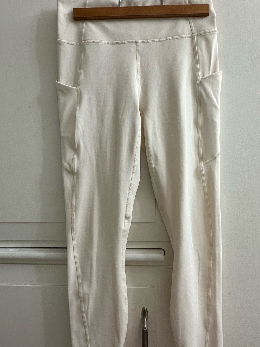 Women's High-Waist Side-Pocket Leggings - Cream